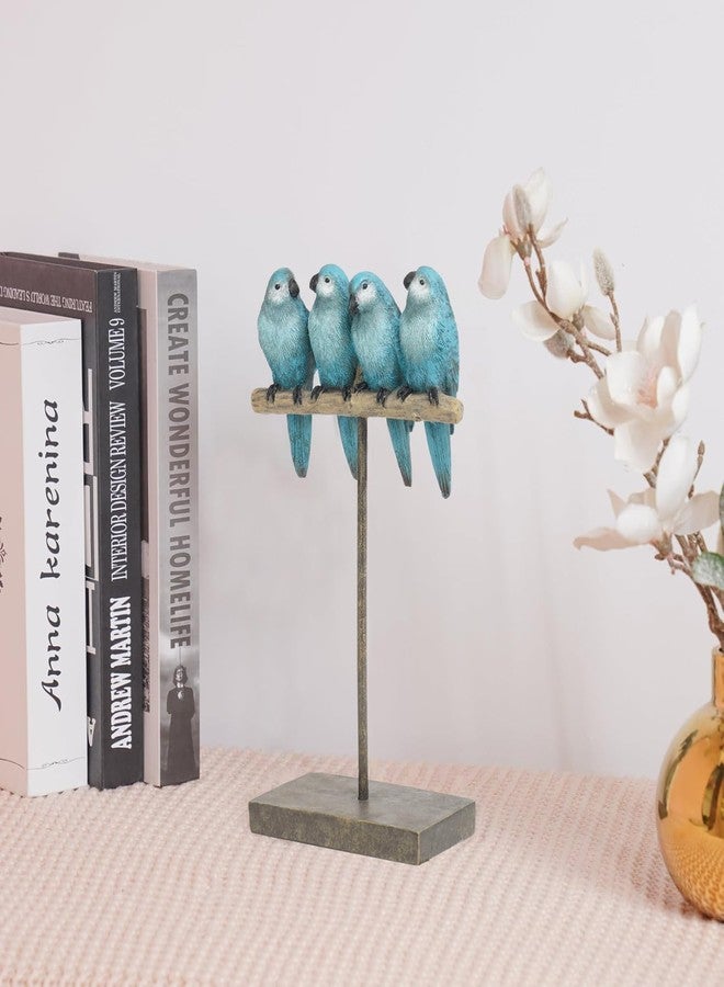 Braxio Living Room Home Decor Aesthetic - Resin Birds Animals Figurines Indoor Ornaments Blue Bird Statue Modern Home Decorations for Bedroom Office Table Shelf Decor 5.5 * 2.5 * 9.5 inch - Image 3